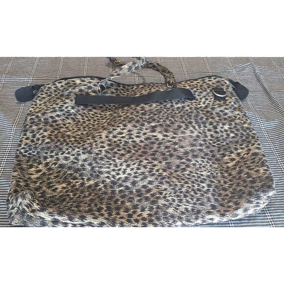 Athalon tote bag-Leopard print canvas- 14"x19"x2" 9"drop- excellent condition - Picture 3 of 8